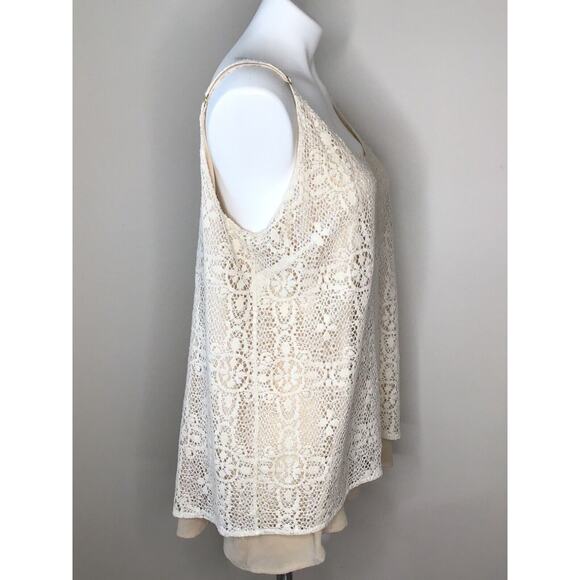 Cabi It Girl Ivory Lace Lined Camisole Blouse Style 798 Size XL - Picture 4 of 8